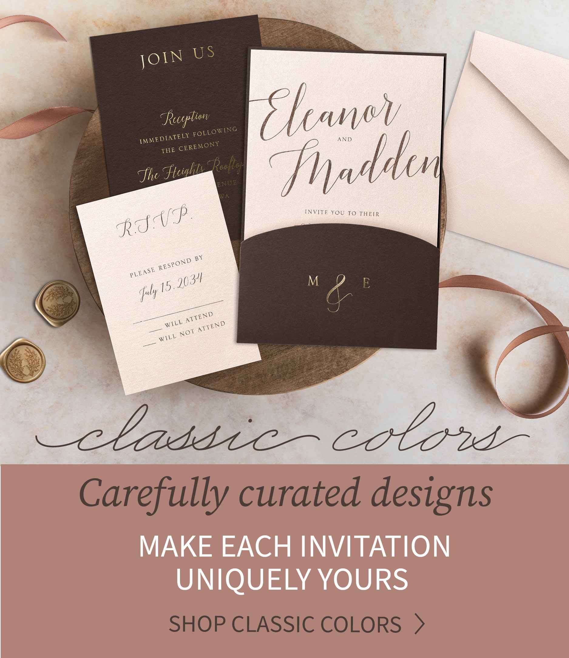 Classic Colors Wedding Collection mobile banner