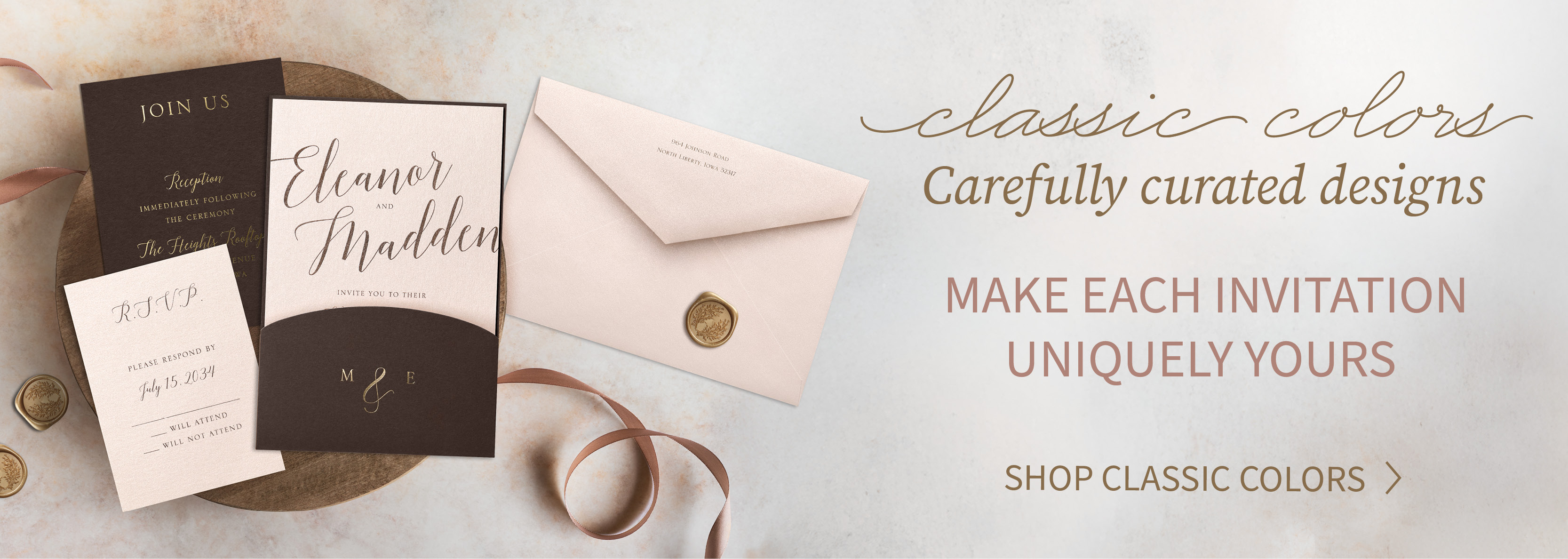 Classic Colors Wedding Collection banner